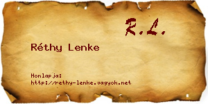 Réthy Lenke névjegykártya